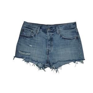 Levi’s 501 Women’s Denim Shorts W31 High Rise Button Fly Distressed Cut Off
